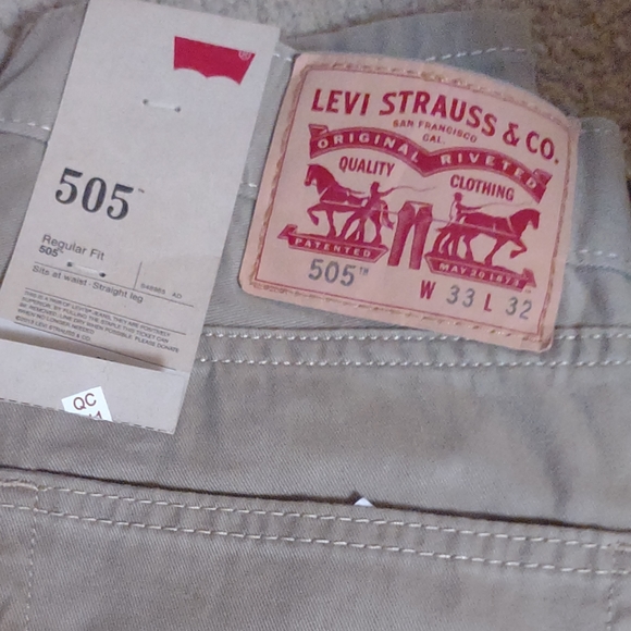 Levi's 505 33X32 men's jeans NWT tan summer - Picture 1 of 12